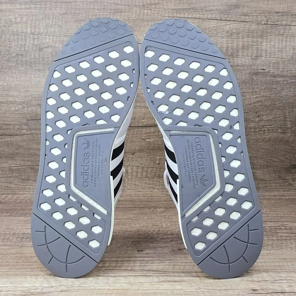 Adidas NMD_R1 Primeblue Men's Sz 12 White Black Gray Running Shoes (GZ9261) READ